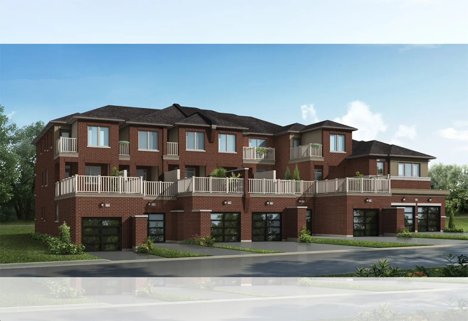 Newly developed townhome community in Pickering by Towerhill Homes, offering spacious multi-level residences with a contemporary design.