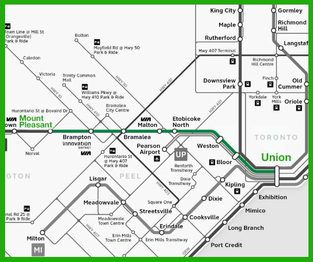 Brampton Go Map