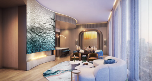 Aquanova Apartment Living Room with modern amenities and finishes and beautiful spaces