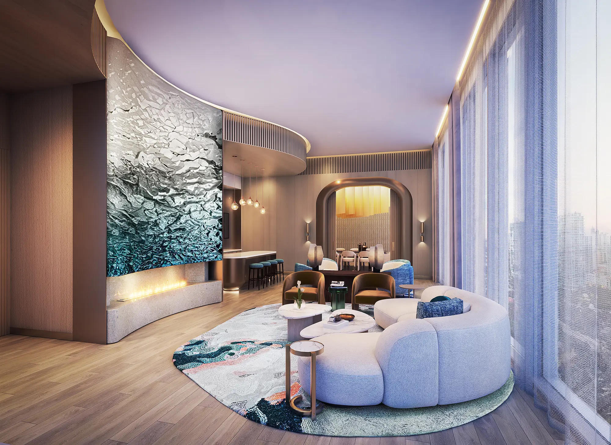 Aquanova Apartment Living Room with modern amenities and finishes and beautiful spaces