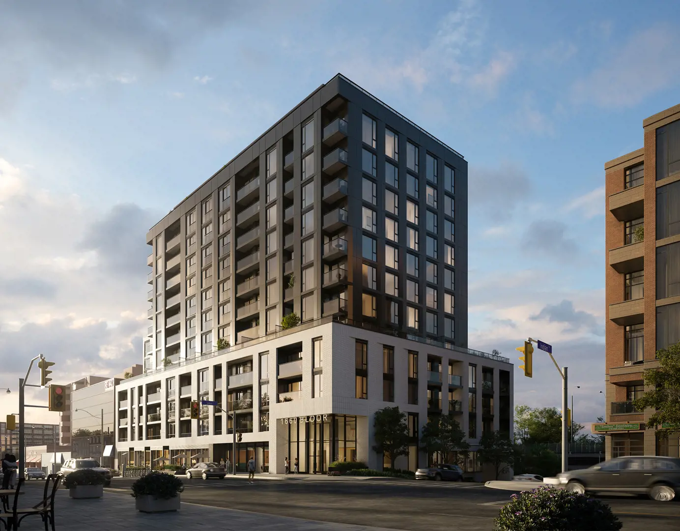 Westbend Street view of preconstruction project Elegant View of finished building
