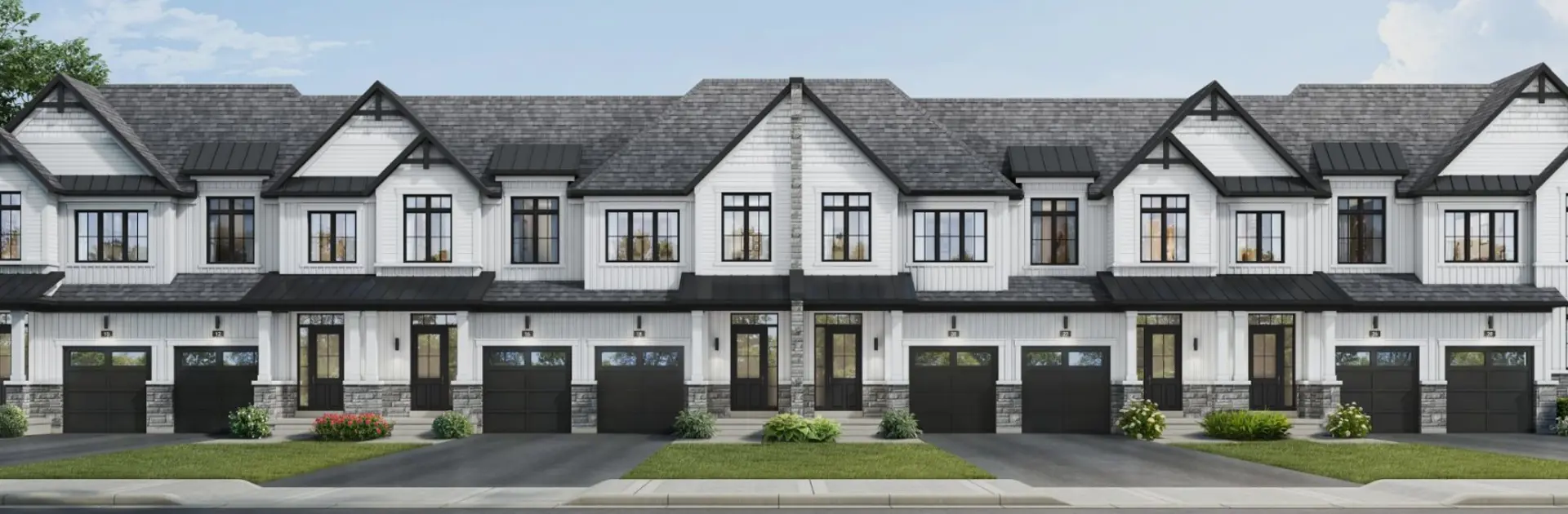Front View Of Townhomes from the pre construction south coast in wellington
