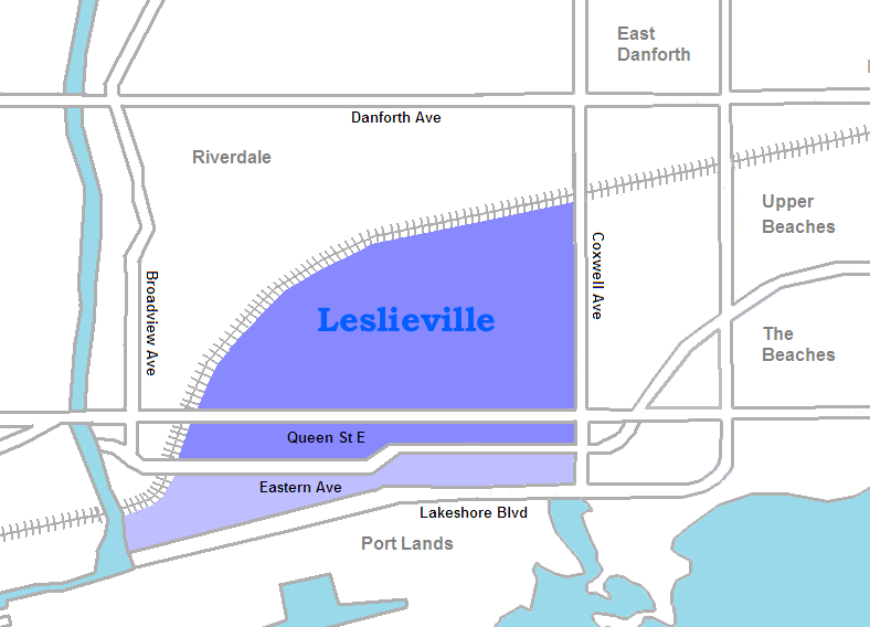 Neighbour of Leslieville map