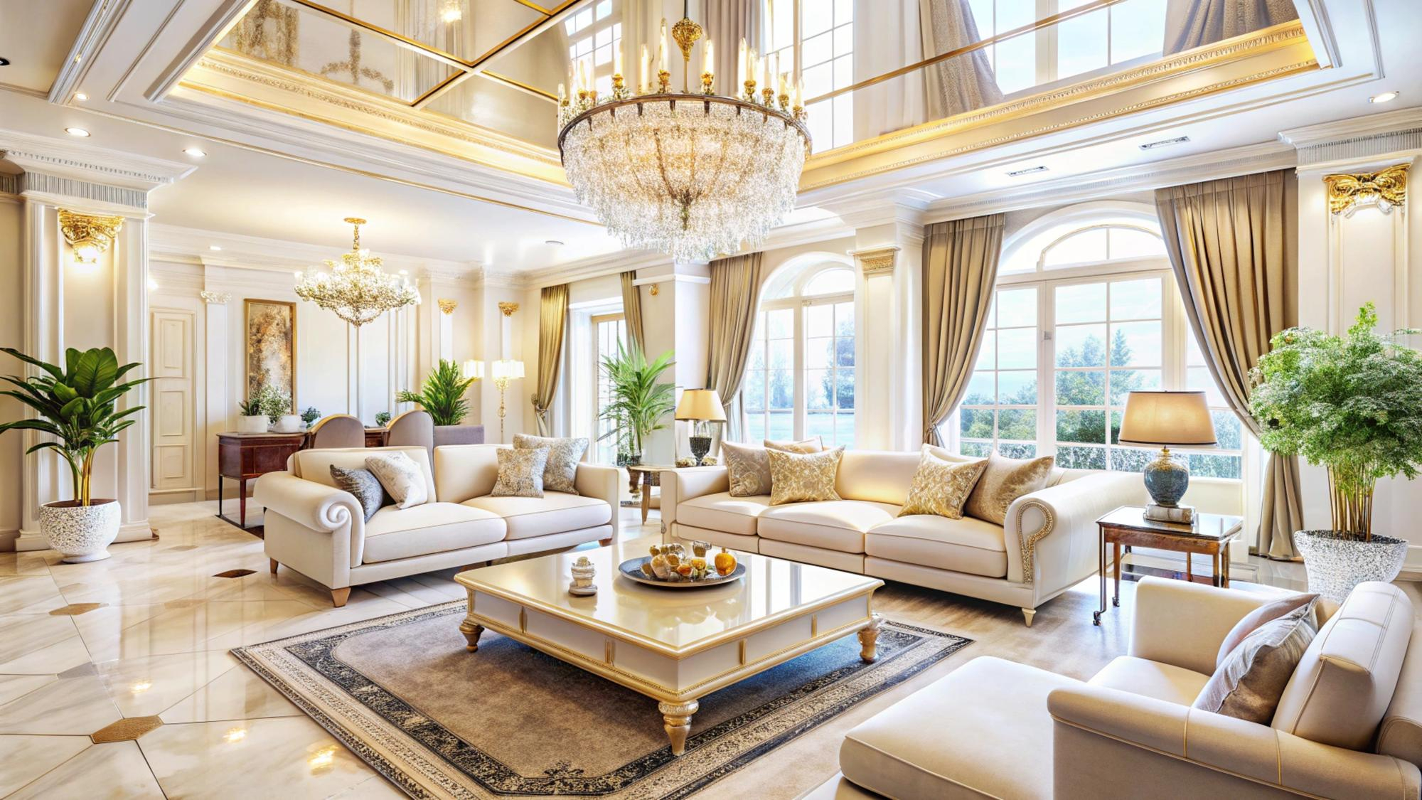 Luxury home with fancy living room