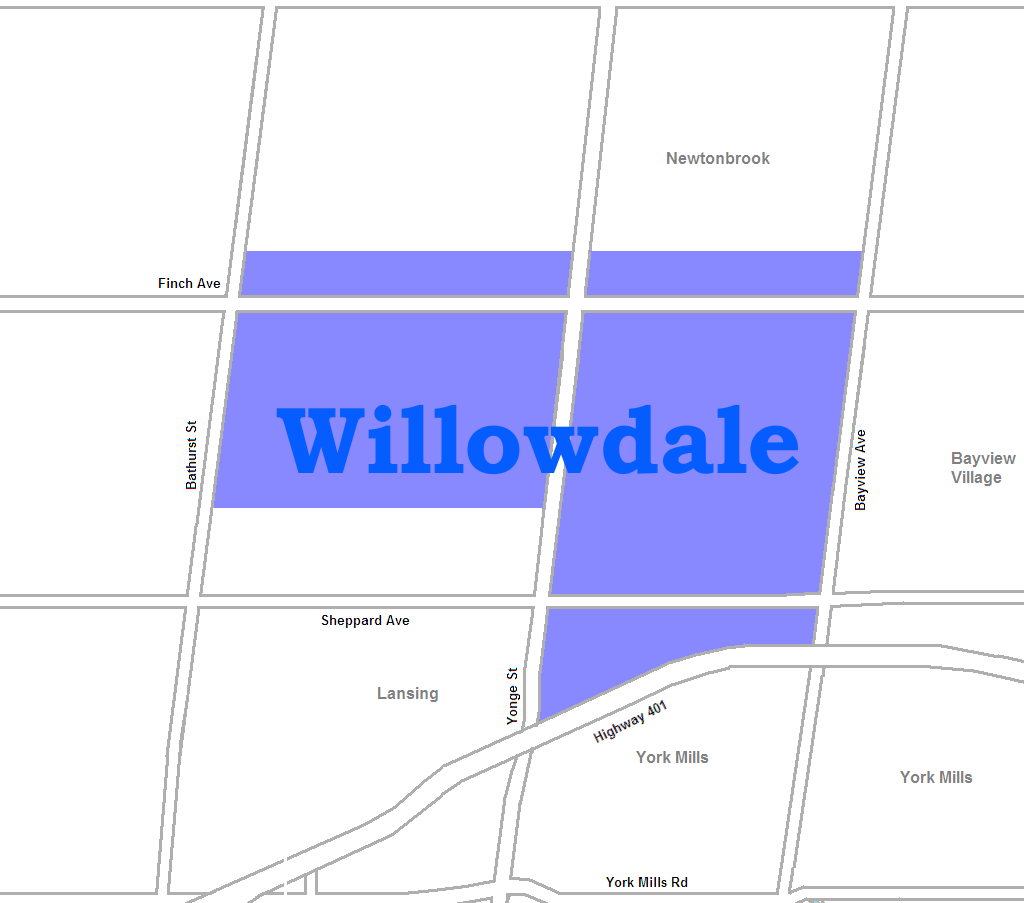 Neighbour of Willowdale map