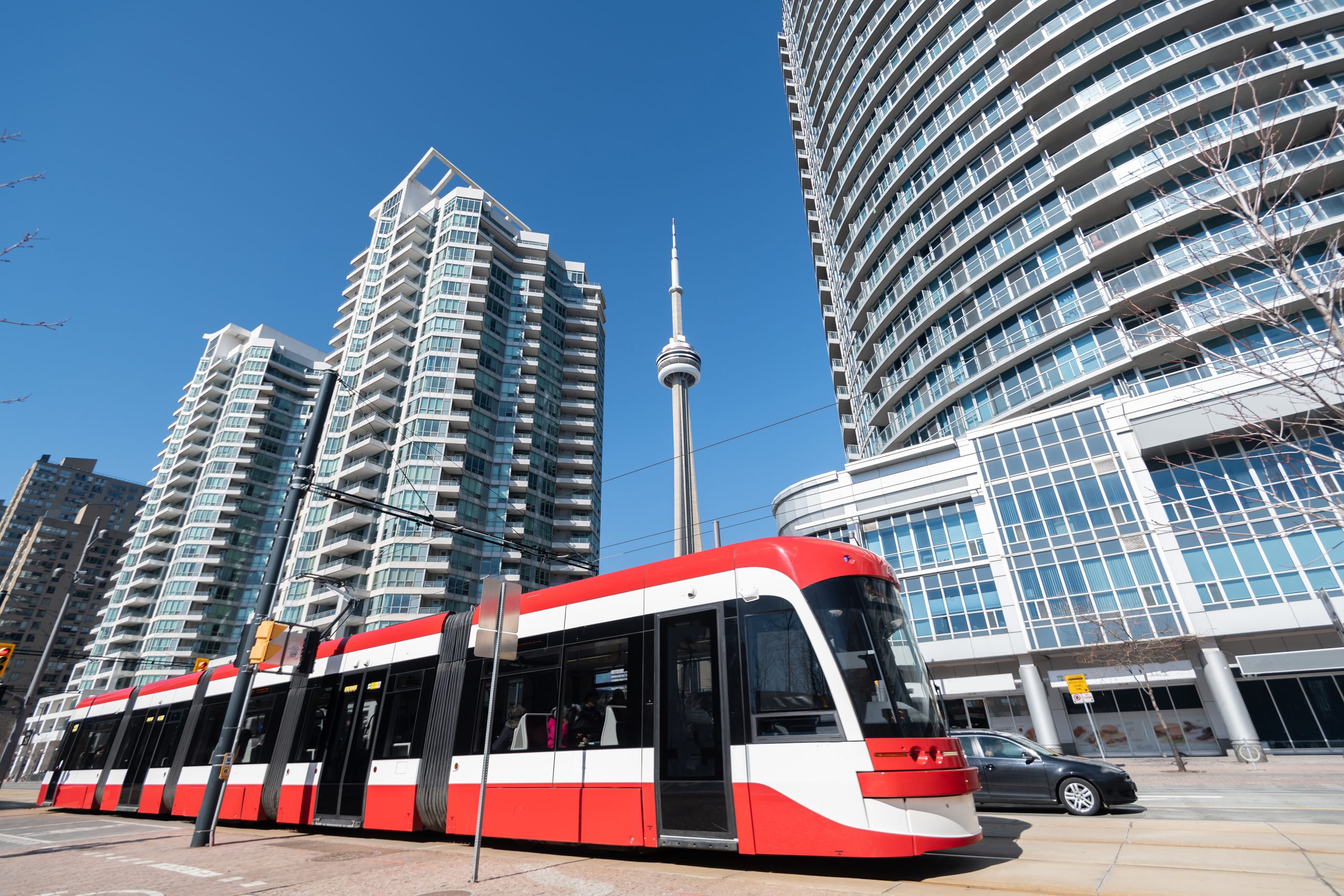 tram streetcar toronto ontario canada, it's a train in the city!