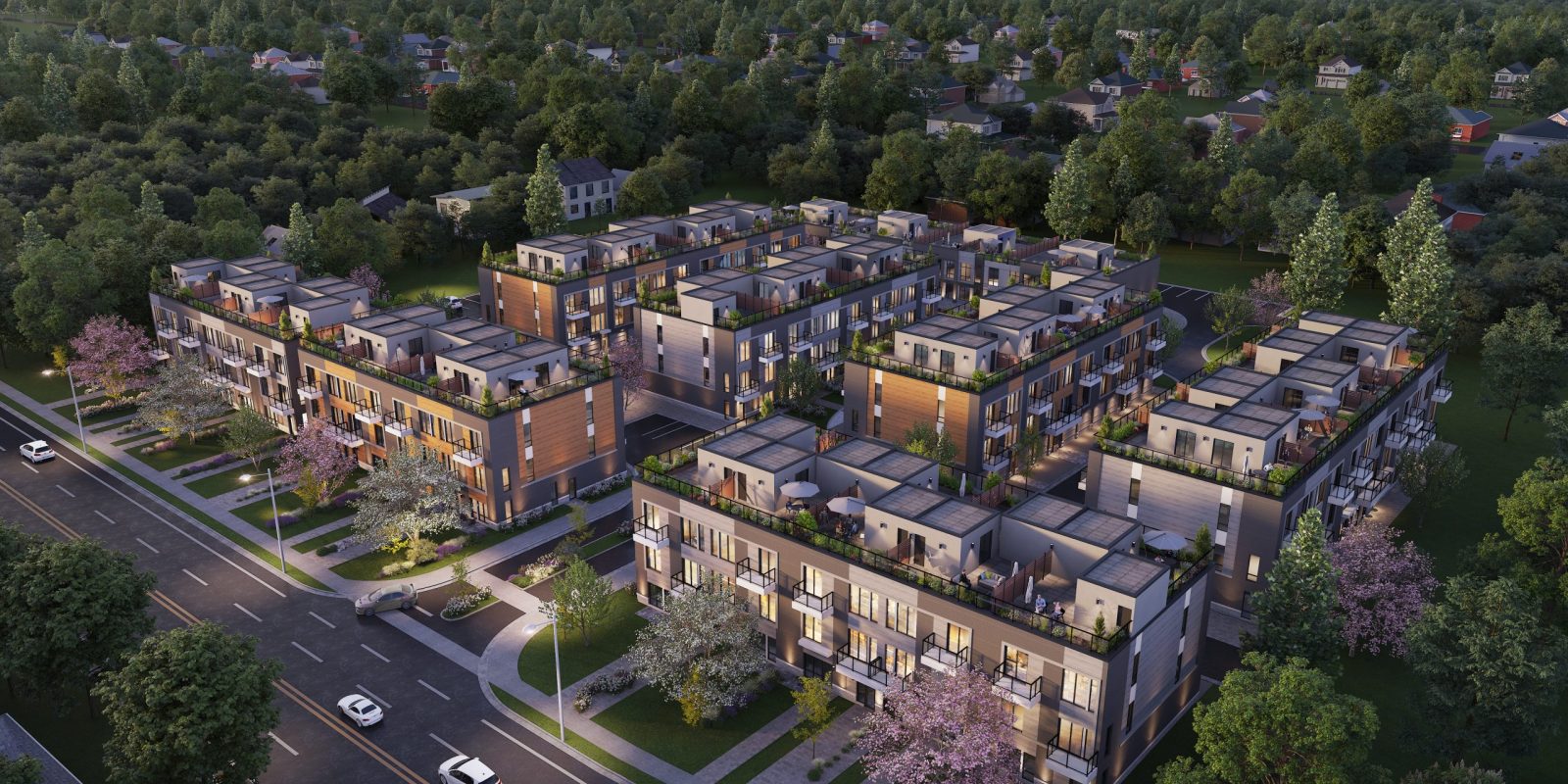 New Bungalow & 2 Story Townhomes For Sale In Richmond Hill Terrace Aeral View Second View