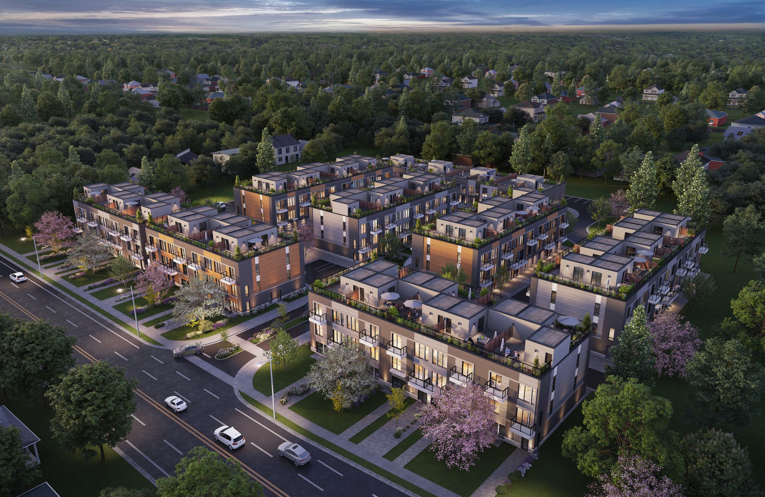 New Bungalow & 2 Story Townhomes For Sale In Richmond Hill Terrace Aeral View Second View