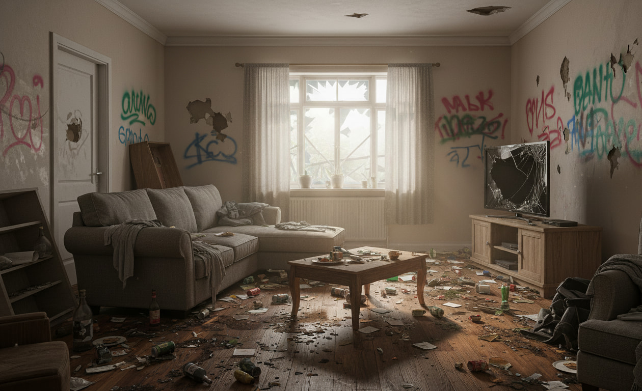 tenant-damage inside of an appartment